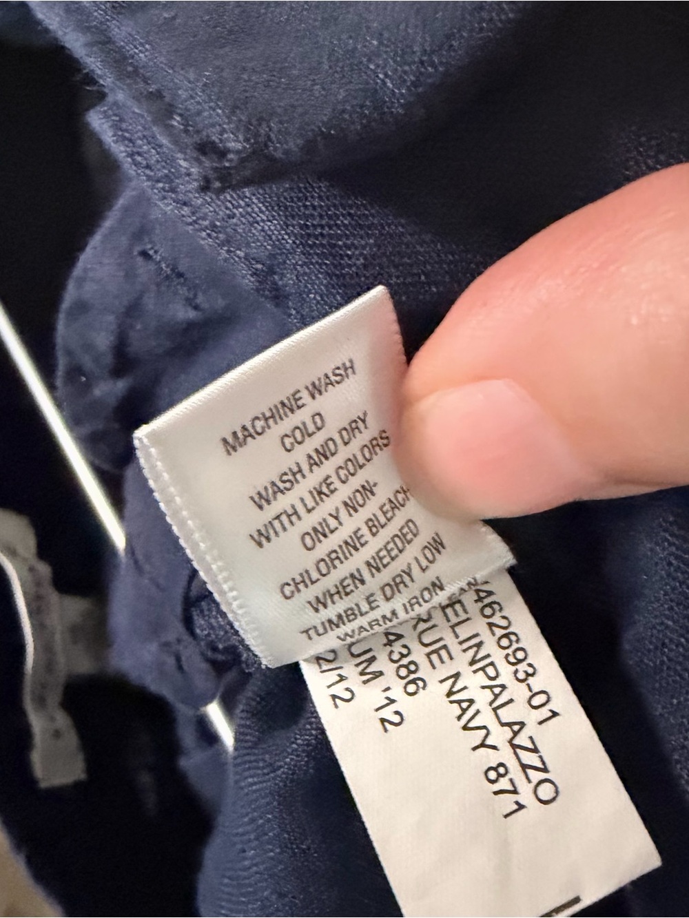 Women’s Navy Linen Relaxed Fit Pants - Picture 9 of 9